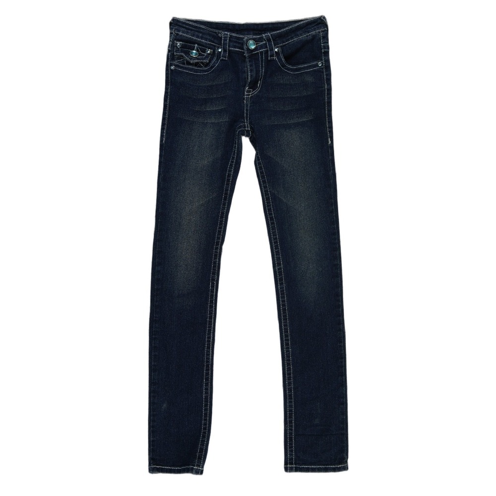 True Religion Billy Big T Jeans Women's Size 26 Dark Wash Skinny Contrast Tour